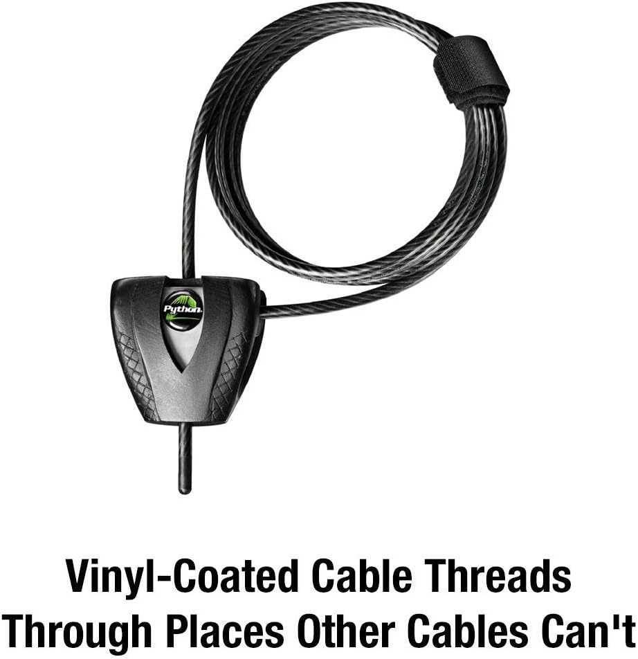 Master Lock 8417D 2 Pack 6ft. x 3/16in. Python Adjustable Locking Cable, Black, 6' X 3/16-Inch(2-Pack): Sports & Outdoors