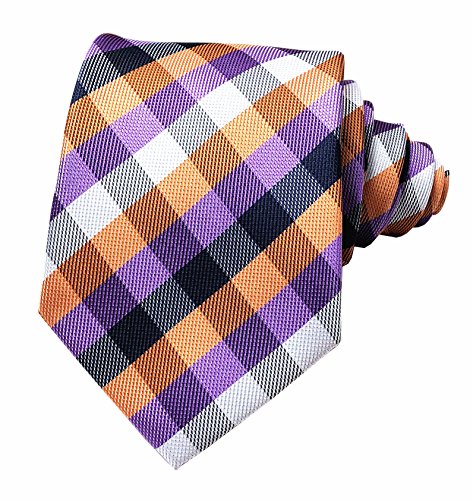 Secdtie men s slim check stripe silk ties jacquard form…