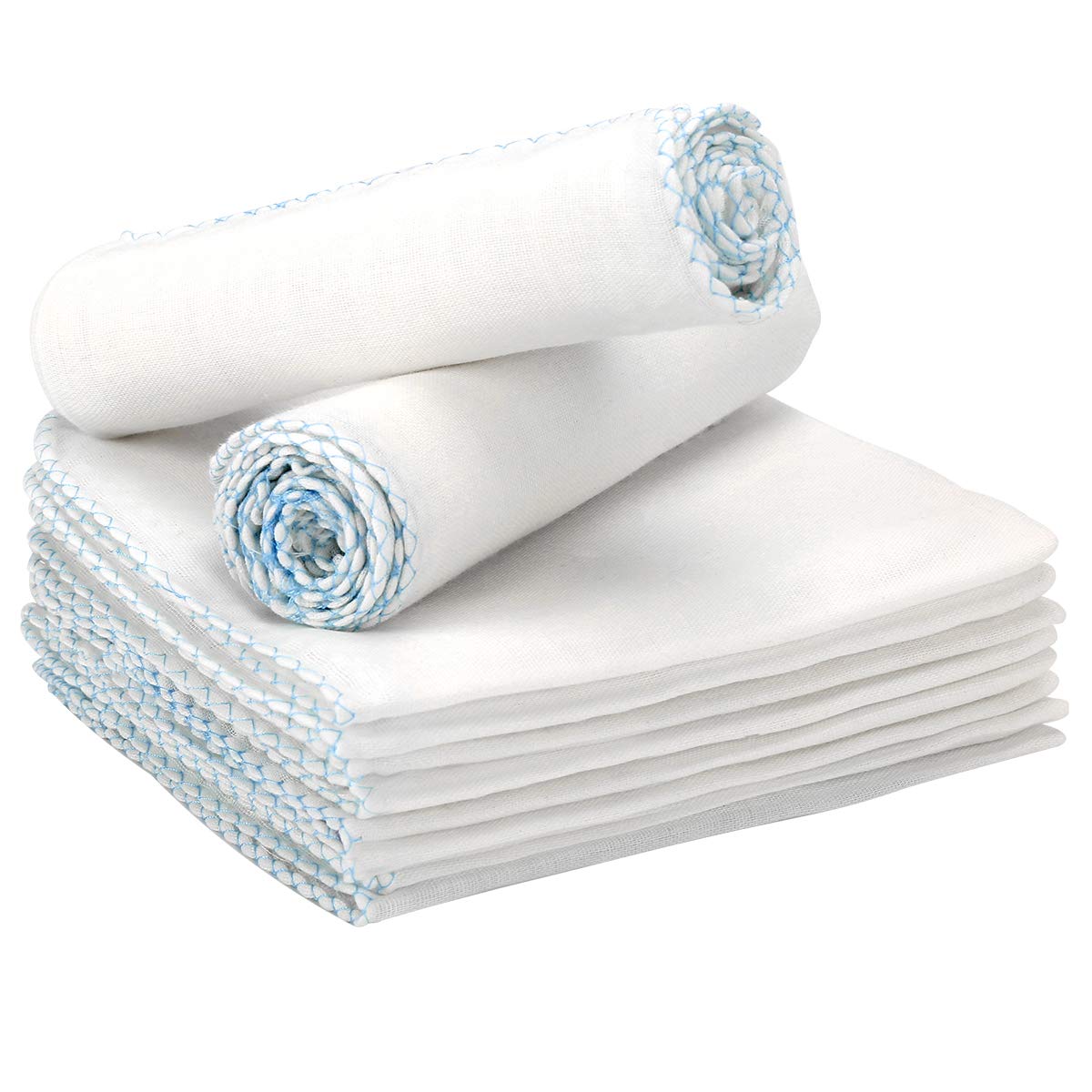 Panlom Pack 20 Eco Friendly Muslin Face Cloths Soft Cotton Reusable Facial Cleansing Cloths Remover Face Muslin Pack