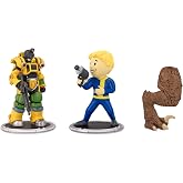 Toynk Fallout Excavator and Vault Boy (Gun) 3-Inch Mini Figure Set 2-Pack for Adults | Includes Build-A-Figure Deathclaw Piece