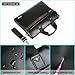 VICUNA POLO Men Briefcase Bag Business Bag Leather Laptop Bag Man Bag Handbag (black for 15.6inch)
