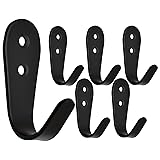 Mokife Coat Hooks for Wall, 6 Pack Black Jacket