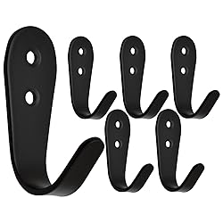 Mokife Coat Hooks for Wall, 6 Pack Black Jacket