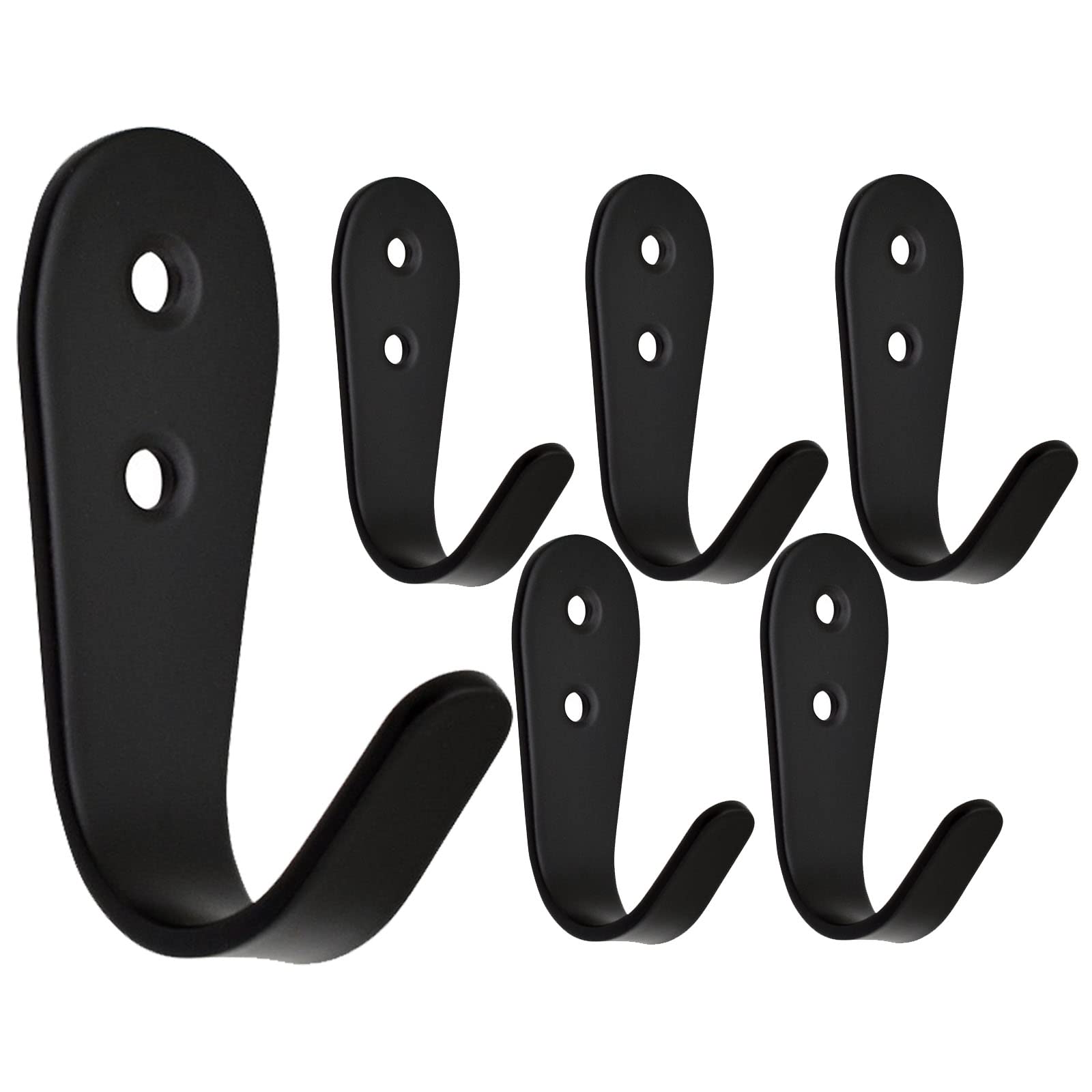 Mokife Coat Hooks for Wall, 6 Pack Black Jacket