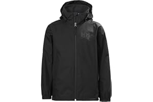 Helly-Hansen Kids' Big Juniors Urban Waterproof Windproof Breathable Rain Jacket, 990 Black, Size 14
