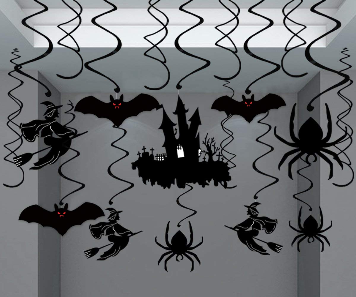 Kuuqa 34 Pieces Halloween Party Hanging Swirl Decoration Scary