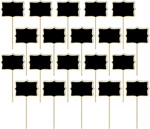 Exceart 20pcs Mini Chalkboard Sign Plant Tag Erasable Wood Message Board Signs Garden Plant Flower Name Stake Garden Label Decor