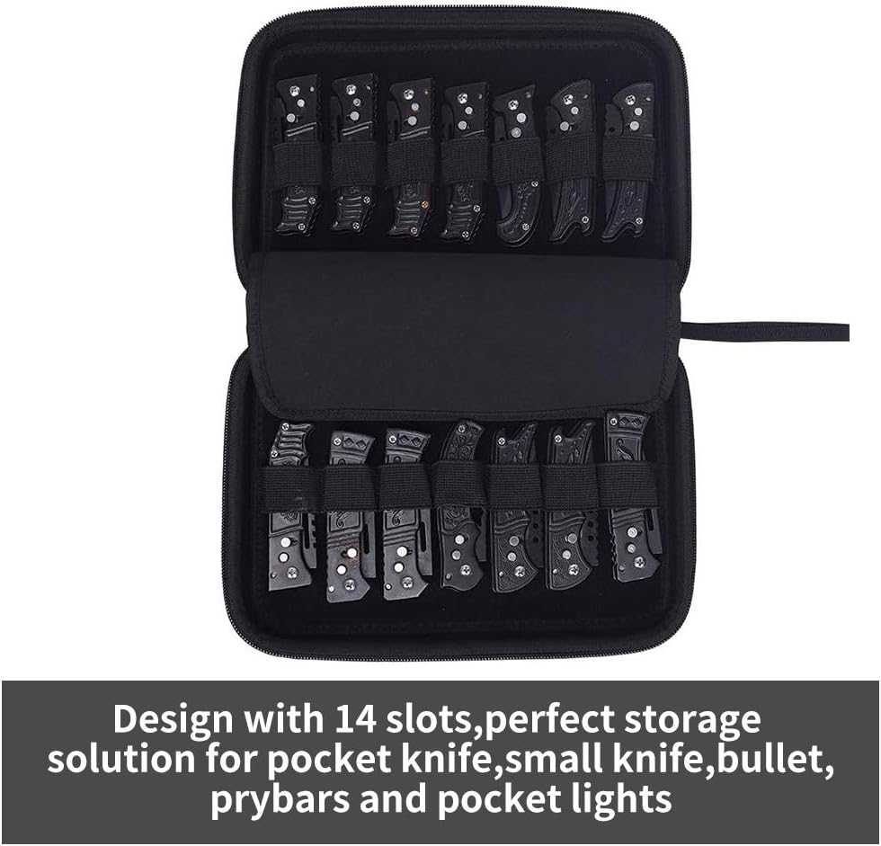 Knife Display Case, Folding Knife Holder, Butterfly Knives Storage Organizer, Large Pocket Knife Storage Case, Oxford Small Knife Roll Pouch Carrier Bag for Survival Tactical Outdoor EDC Mini Knife: Home Improvement