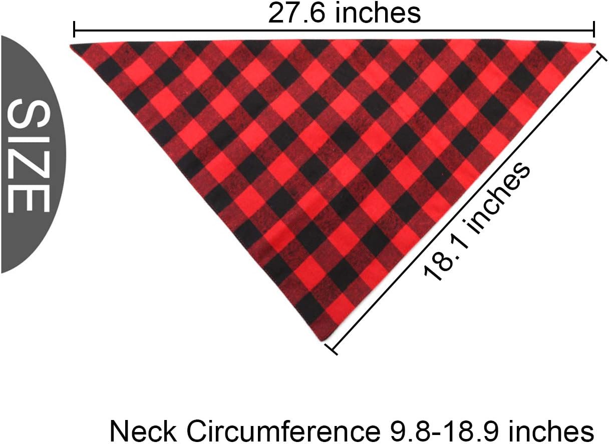 Malier 2 Pack Dog Bandana Christmas Classic Plaid Pet Bandana Scarf Triangle Bibs Kerchief Set Pet Costume Accessories Decoration for Small Medium Large Dogs Cats Pets (L, Red Plaid + Red Plaid) : Pet Supplies