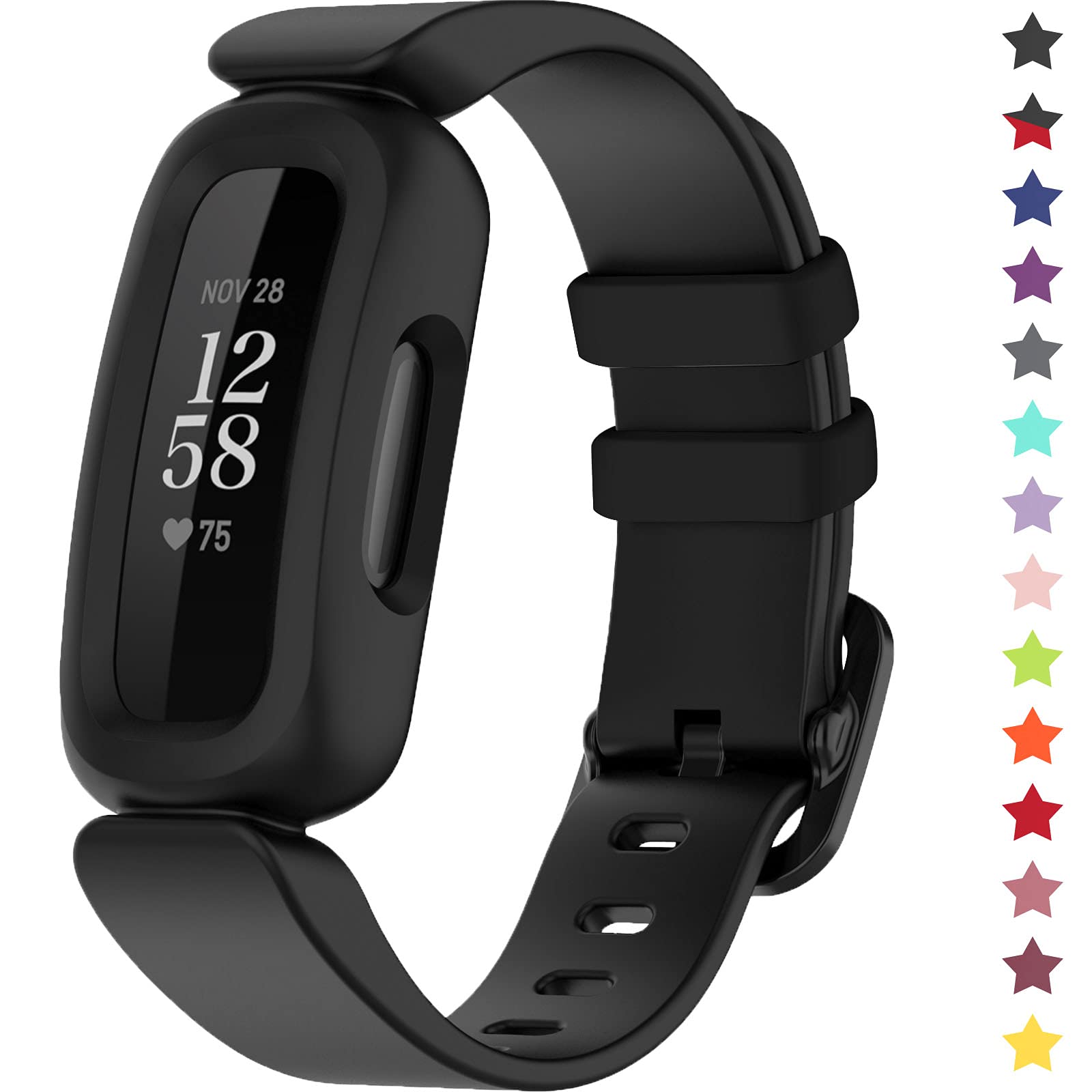 Photo 1 of TopPerfekt Bands Compatible with Fitbit Ace 3 for Kids, Soft Silicone Waterproof Bracelet Accessories Sports Watch Strap Replacement for Fitbit Ace 3 Boys Girls (Black)