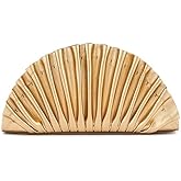 JRNDNIUO Clutch Purses for Women Chic Pu Leather Evening Bag Designer Ruched Handbags for Wedding Party Prom