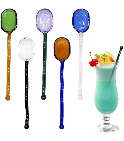 6 Cuillères à Mélanger En Verre Transparent - 13 Cm - Résistantes à La Chaleur - Pour Thé, Café, Cocktails, Desserts - Élégantes Et Polyvalentes