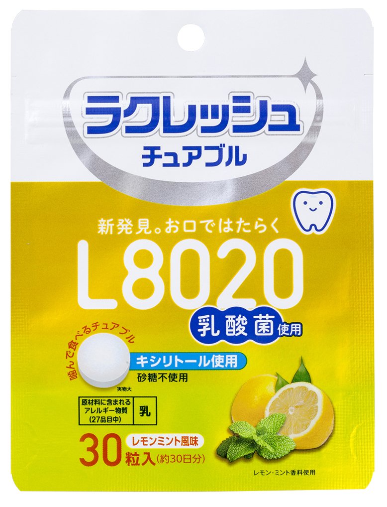 ラクレッシュ L8020乳酸菌 チュアブル レモンミント風味 30粒入商品画像