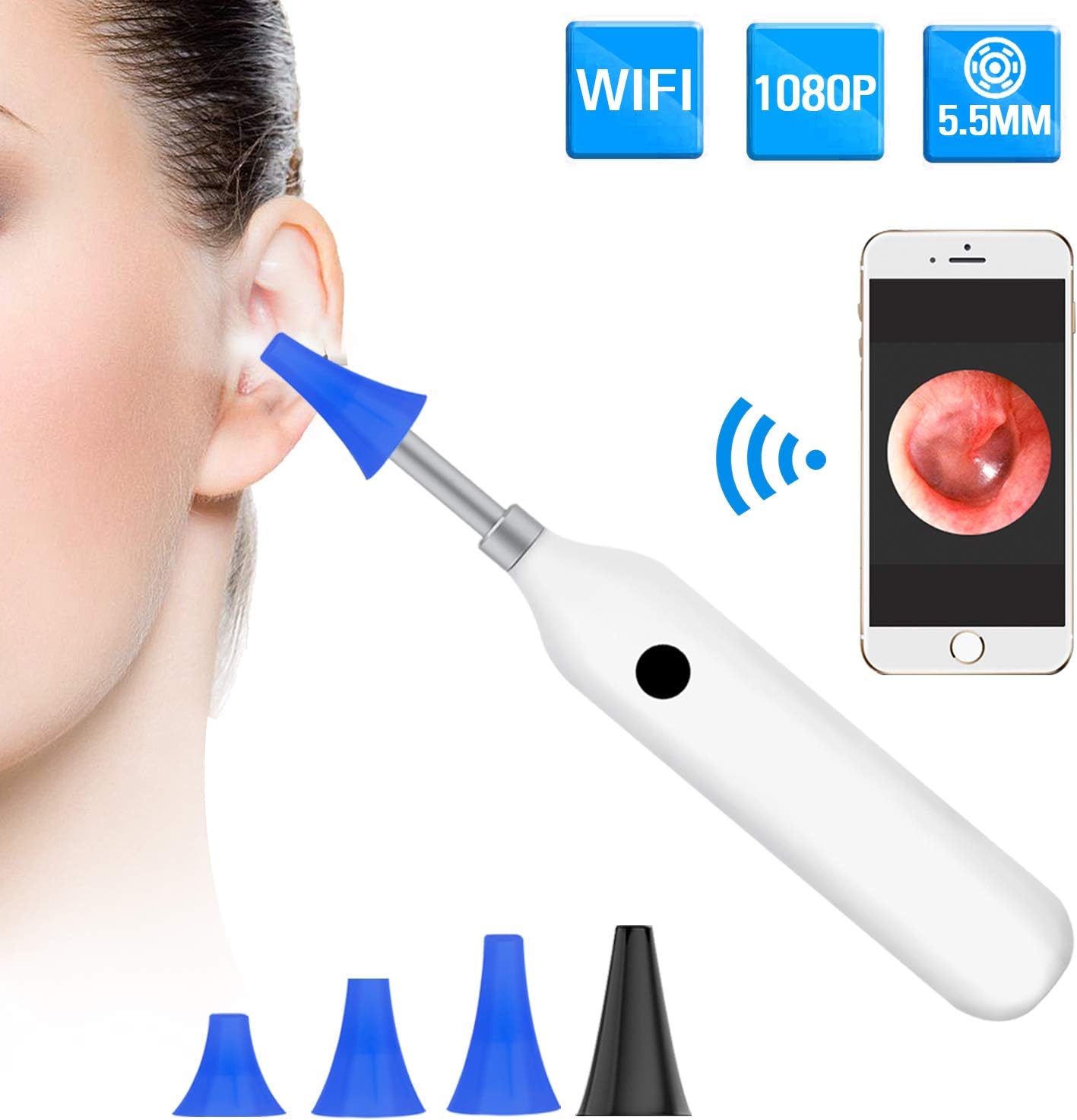 ShinePick Upgraded 1080P Wireless Ear Otoscope Digital WiFi