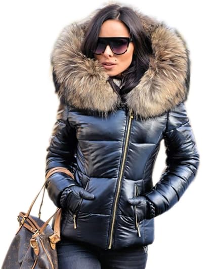 Aofur Damen Daunenjacke Jacken Daunenmantel Winterjacke Kapuzenpullover Felljacke Kapuzen Jacke Mantel Parka Kurzjacke