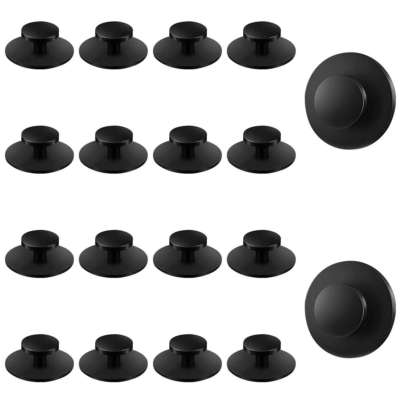MOROBOR Self-Stick Drawer Knobs Pull Handle, 20pcs Plastic Drawer Handles Cabinet Knobs Drawer Auxiliary Pulls Handle Self-Stick Handle Helper (Black)