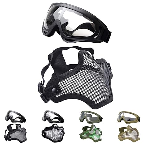 Fansport Paintball Maske, Airsoft Masken Softair Maske Mesh-Maske Airsoft Paintball Maske Schutzbrille Airsoft Taktische Mask