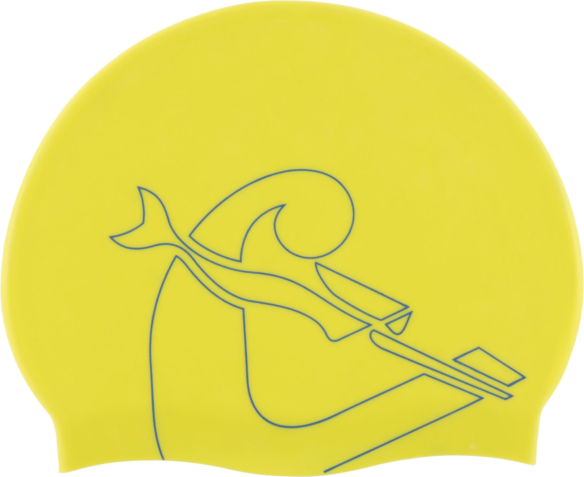 Cressi Ricky Jr Swim Cap - Junior Swimming Cap, Yellow/Blue, One Size