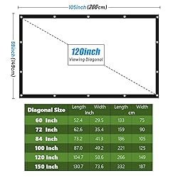 NMEPLAD Projector Screen 120 Inch Portable Movie