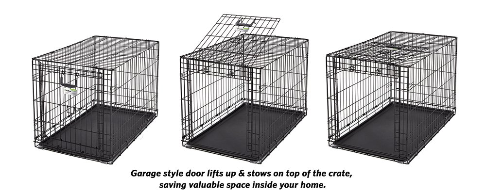 dog crate with garage style door