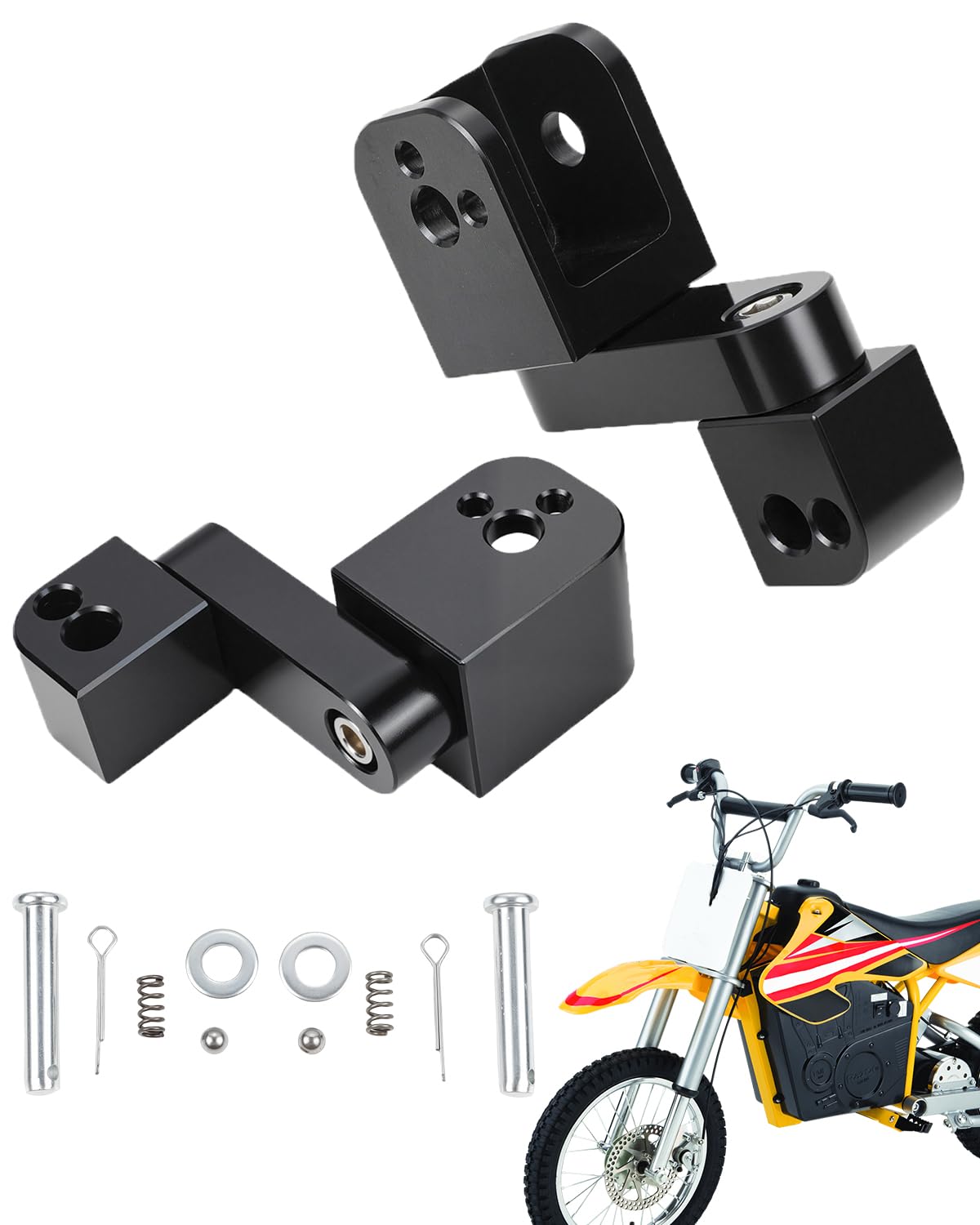 Photo 1 of NACORE MX650 Foot Pegs Lowering Bracket, Aluminum Drop Rest Bracket for Razor MX650/500/350, SX500 Electric Dirt Bike, Black