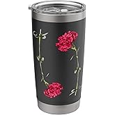 Artistic Carnation Floral Pattern Stainless Steel Insulated Tumbler