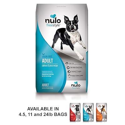 Nulo Adult Grain Free Dog Food: All Natural Dry Pet Food for Large and Small Breed Dogs, Lamb, Salmon, or Turkey Recipe - 4.5, 11, or 24 lb Bag