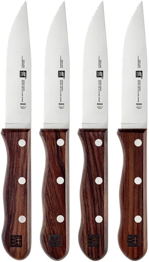 ZWILLING J.A. Henckels Zwilling Accessories Steak Knife Set, 2.3, Stainless Steel: Kitchen & Dining