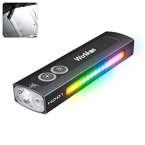 Wurkkos HD01 Torch, Rechargeable Torch with Green Beam, White LED Combo, Side RGB Light,1200 Lumens Torches Led Super Bright, Mini LED Flashlight with Magnetic for Camping, Pocket Lights for Men Kids