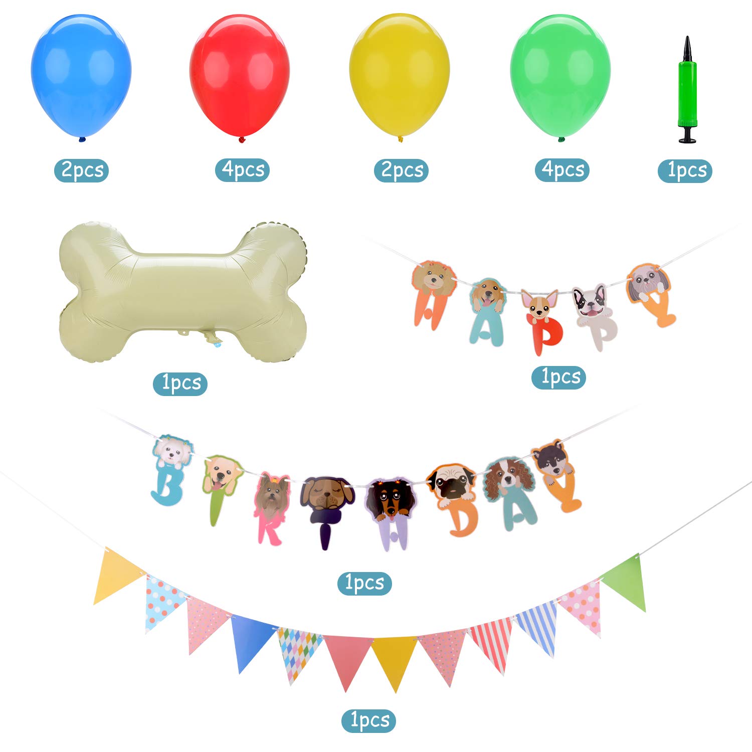 Legendog Dog Birthday Party Supplies, Dog Girl or Boy Birthday Party Decorations, Dog Party Decorations with Bone Balloon, Happy Dog Birthday Party Decorations