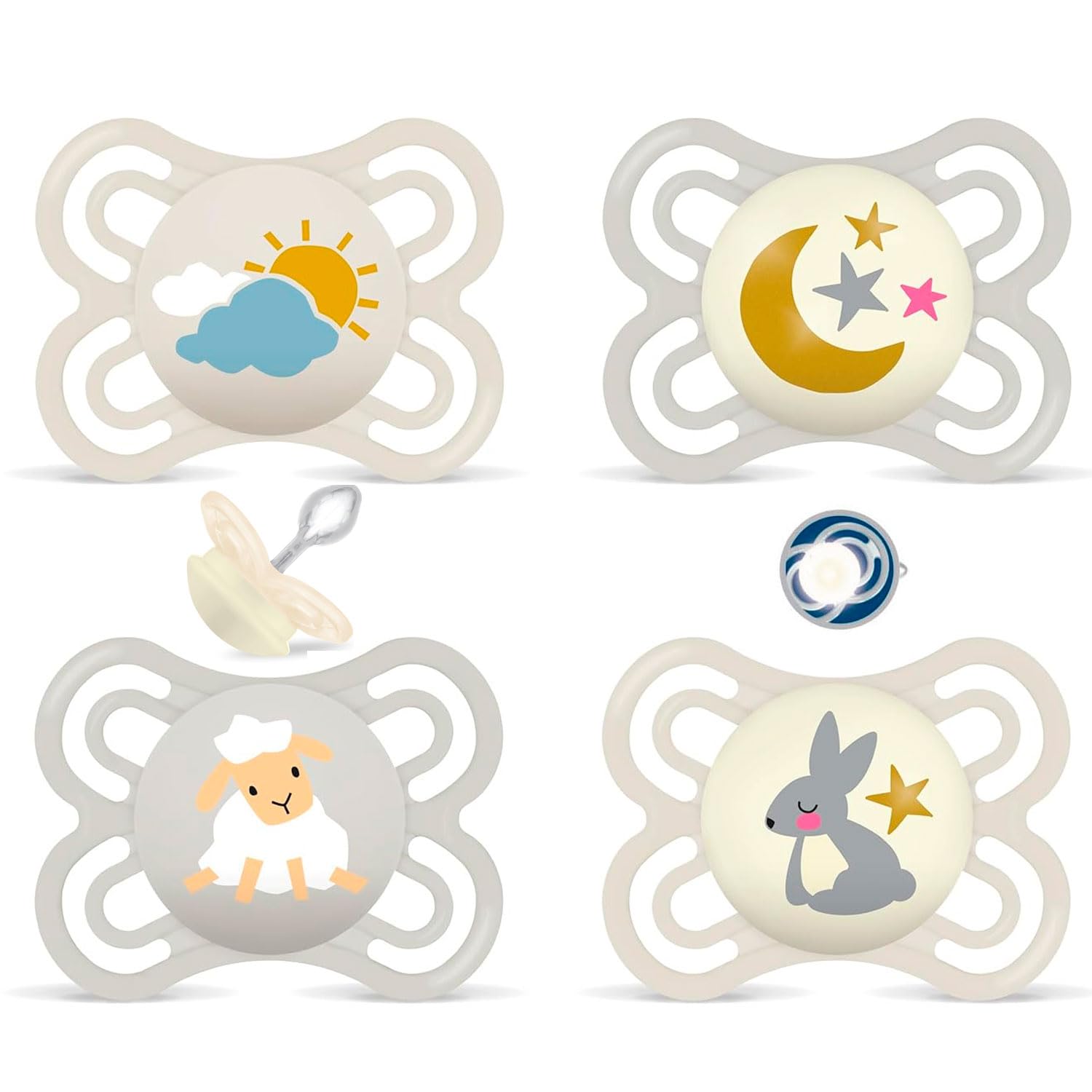 MAM Perfect Day & Night Dental Soother 0-6, Pack of 4 with 4 Steril.boxes
