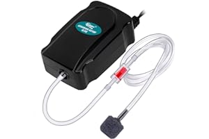 hygger Mini Aquarium Air Pump Kit Small Fish Tank Air Pump 1W for 5-20 Gallon Fish Bowl with Air Tube Air Bubbler Stone Check