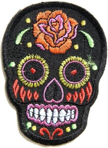 Rose Sugar Skull Day Of The Death Rockabilly Lady Rider Hippie Punk Jacket T-shirt Patch Iron on Embroidered Sign Badge Costume