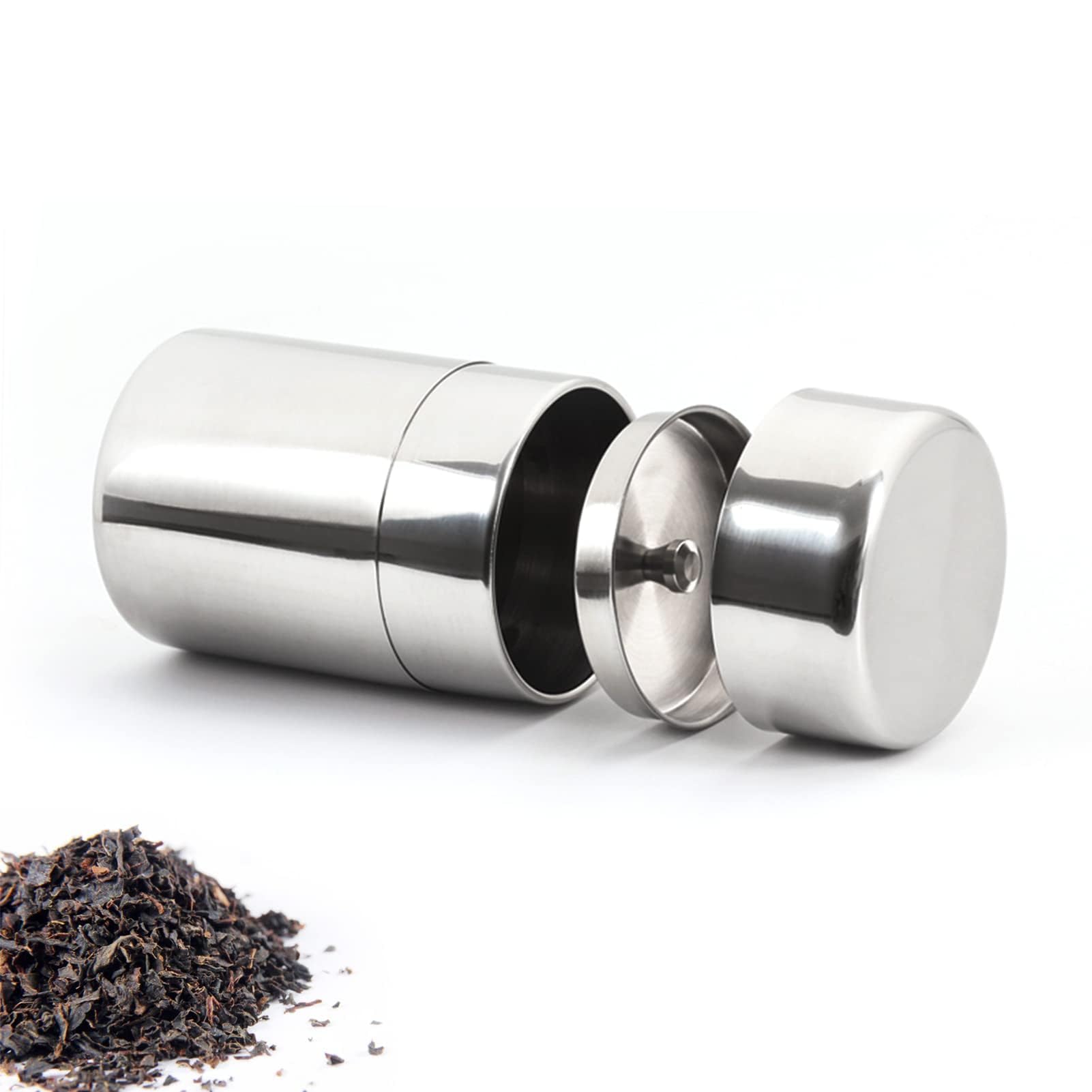 HERCHR Coffee Canister Airtight with Lid 550ml Stainless Steel Kitchen Food Storage Container Caddy Container Jar for Kitchen Coffee Loose Tea