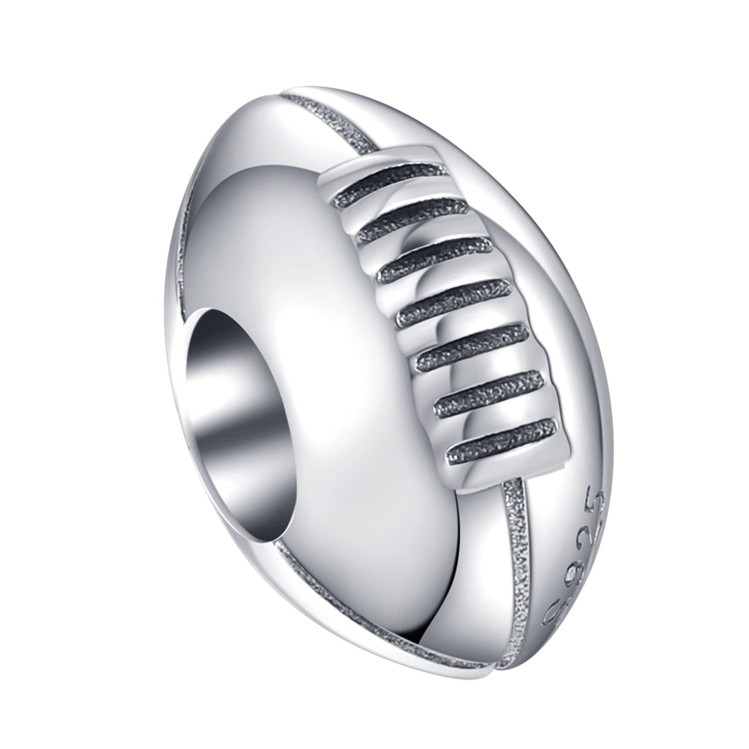 USA Football Charm 925 Sterling Silver Sport Charm Birthday Charm for Pandora Charm Bracelet (USA Football)