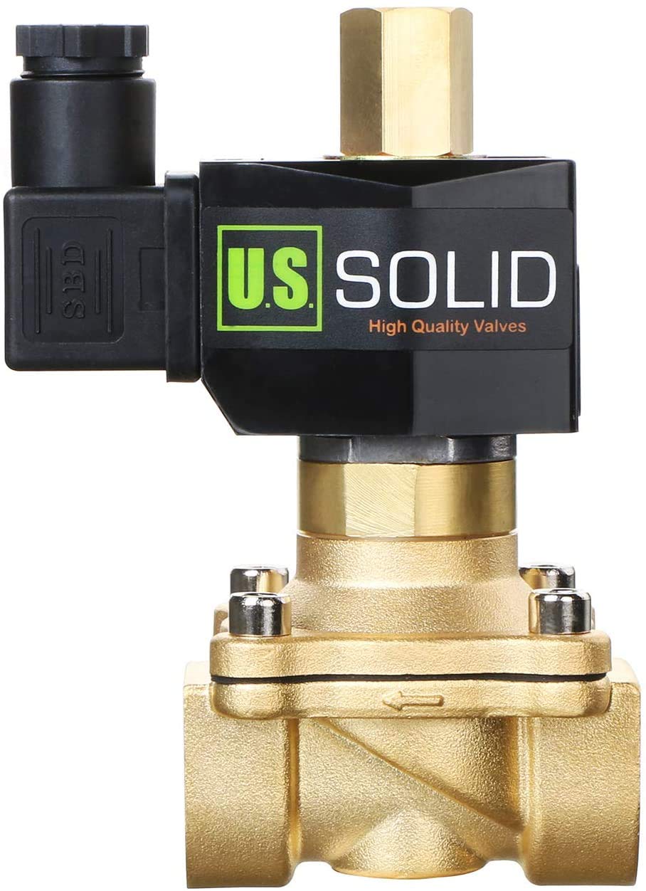 U.S. Solid 3/4" Electric Solenoid Valve 220V AC Brass Body Normally Open G Thread VITON Water Air Oil