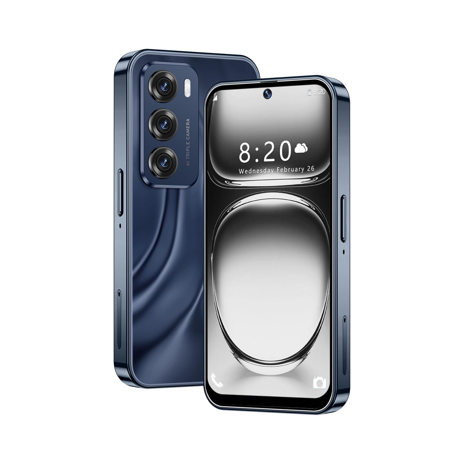 PrzSay mini Smartphone for Kids with 4.0 inch Small HD Screen, 3GB RAM+32GB ROM,4G Dual SIM,Android 10.0,WiFi,Bluetooth,FM,GPS Pocket Phone (Reno12mini-Navy Blue)