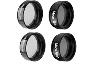 Starboosa 1.25" Telescope Eyepiece Filter Set - Enhanced Stargazing Experience with Polarizing and Moon Filters - Aluminum Frames - 4 Filter Set