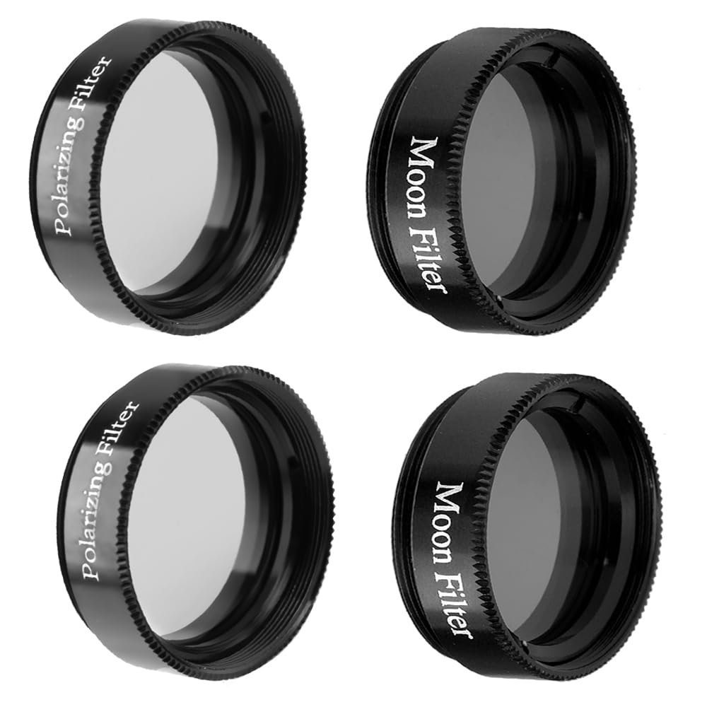 Starboosa 1.25" Telescope Eyepiece Filter Set - Enhanced Stargazing Experience with Polarizing and Moon Filters - Aluminum Frames - 4 Filter Set
