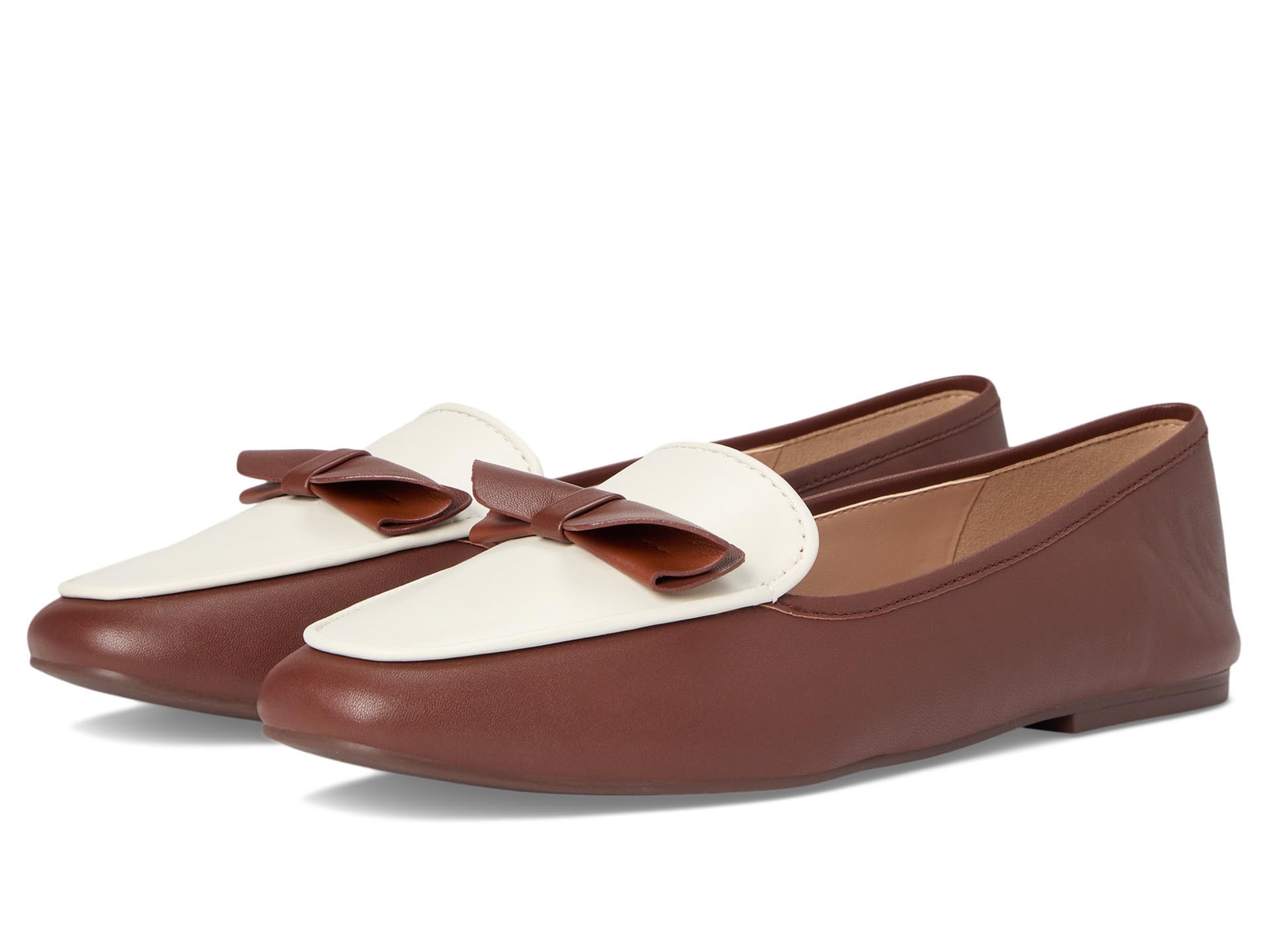 Cole Haan Women’s Payson Soft Bow Loafers, Dark Cuoio/Ivory Leather, 9.5-B US