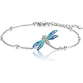 MONGAS Tree of Life/Dragonfly/Butterfly/Hamsa Evil Eye/Elephant/Daisy/Turtle Bracelets Sterling Silver Adjustable Bracelet Christmas Jewelry Gifts for Women