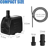 Flintronic Submersible Water Pump 800 L/H 16W Ultra-Quiet 1.6m Lift 2 Nozzles view 6
