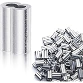 1/8" Aluminum Crimping Loop Sleeve 100PCS, Diameter Wire Rope and Cable (100)