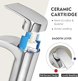 Hapilife Basin Taps Waterfall Mono Chrome Brassed Monoblock Sink Mixer Tap G1/2 view 4