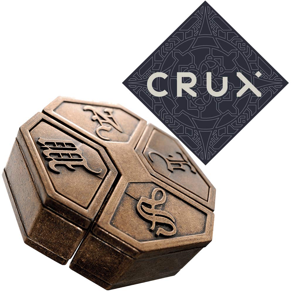 Hanayama Cast News Puzzle - Level 6 of 6 - Grandmaster Difficulty - Includes Crux Sticker