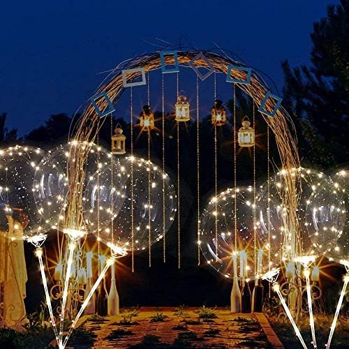 FEARIE Reusable Luminous Led Balloon Transparent Round Bubble Decoration Party Wedding