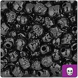BEADTIN Black Opaque 11mm Skull Pony Beads (150pc)
