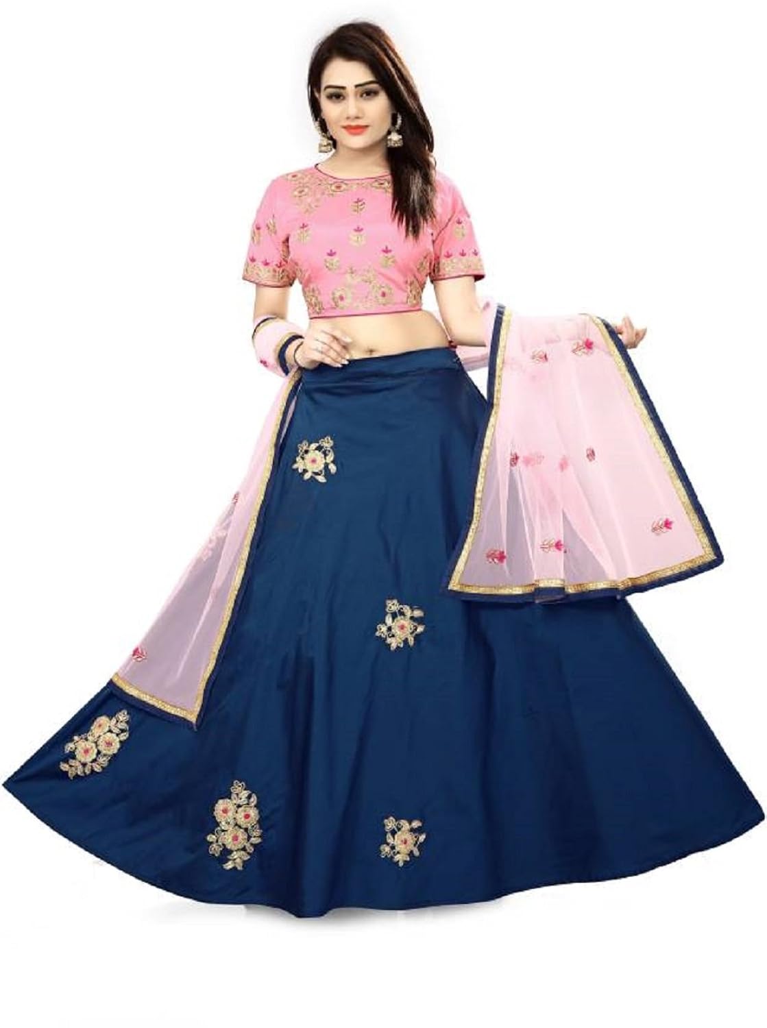 premiier collection women's silk red lehenga cholis(pr133_red_free size)