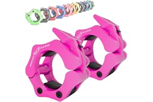 WARM BODY COLD MIND Reinforced Olympic Barbell Clips - 2 inch / 50mm - Barbell Collars, Weight Clips for Bars, Barbell Clamps