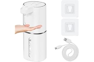 Automatic Liquid Soap Dispenser Touchless, USB Rechargeable Smart Hand Soap Dispenser, 4-Level Adjustable, Wall Mount for Bat